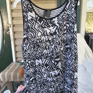 Black and White Geometric Tank Top